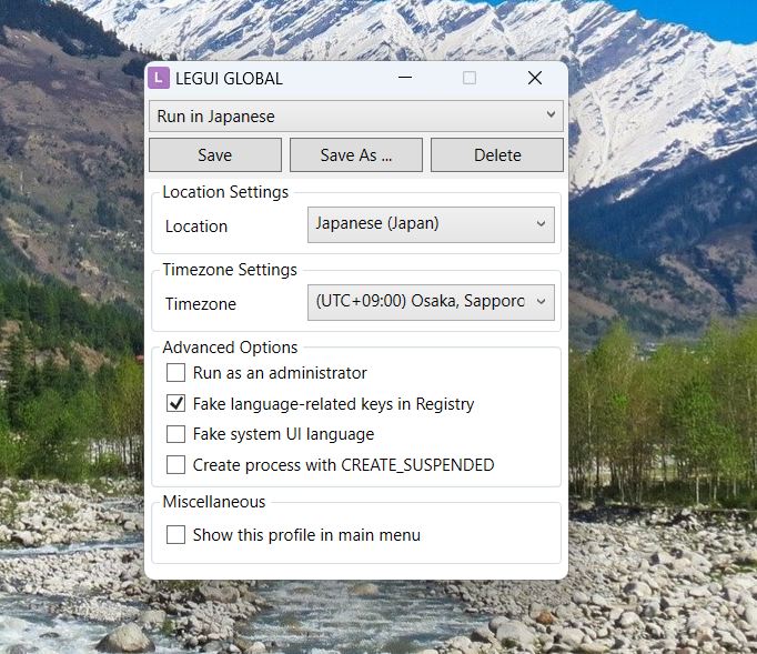Locale Emulator for Windows